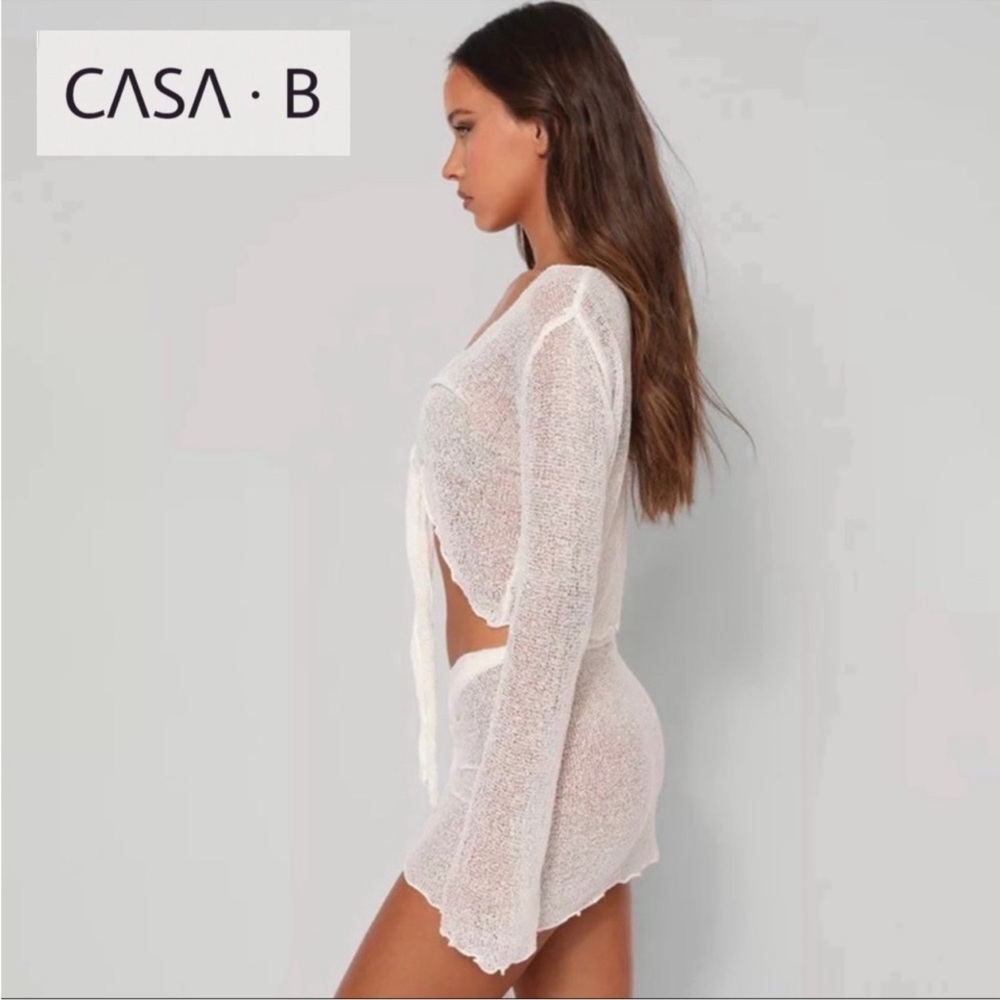 NEW to CASA B💫| On Island Time Sheer Wrap Skirt + Front tie Coverup Set - Picture 3 of 6